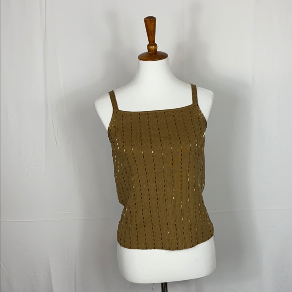 Sequin Square Neck Knit Top